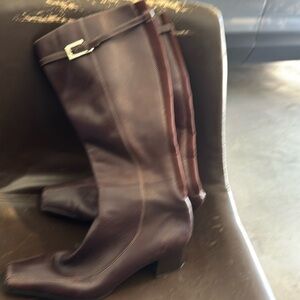 Anne Klein Elegant Brown Leather Women's Boots